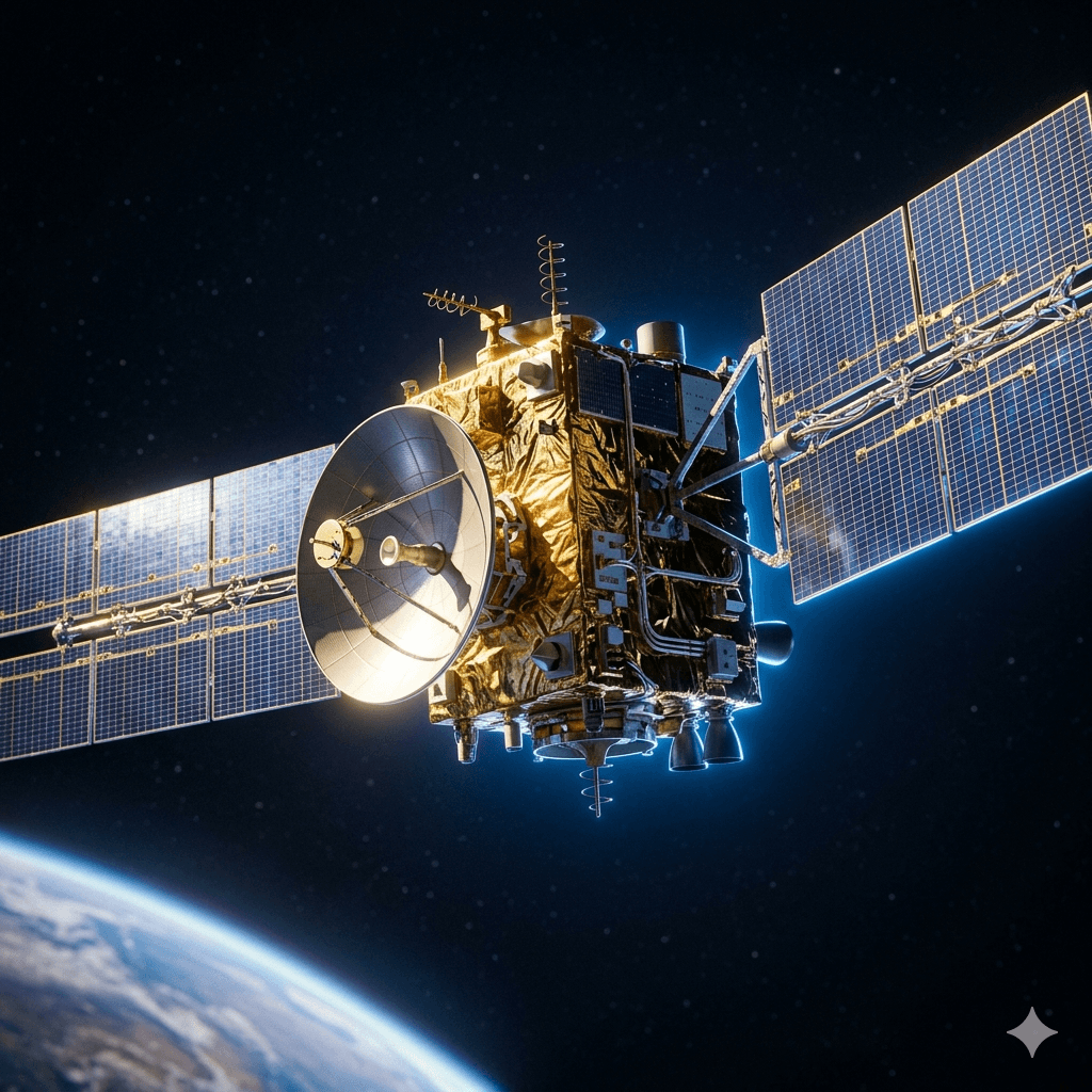 A satellite in low Earth orbit